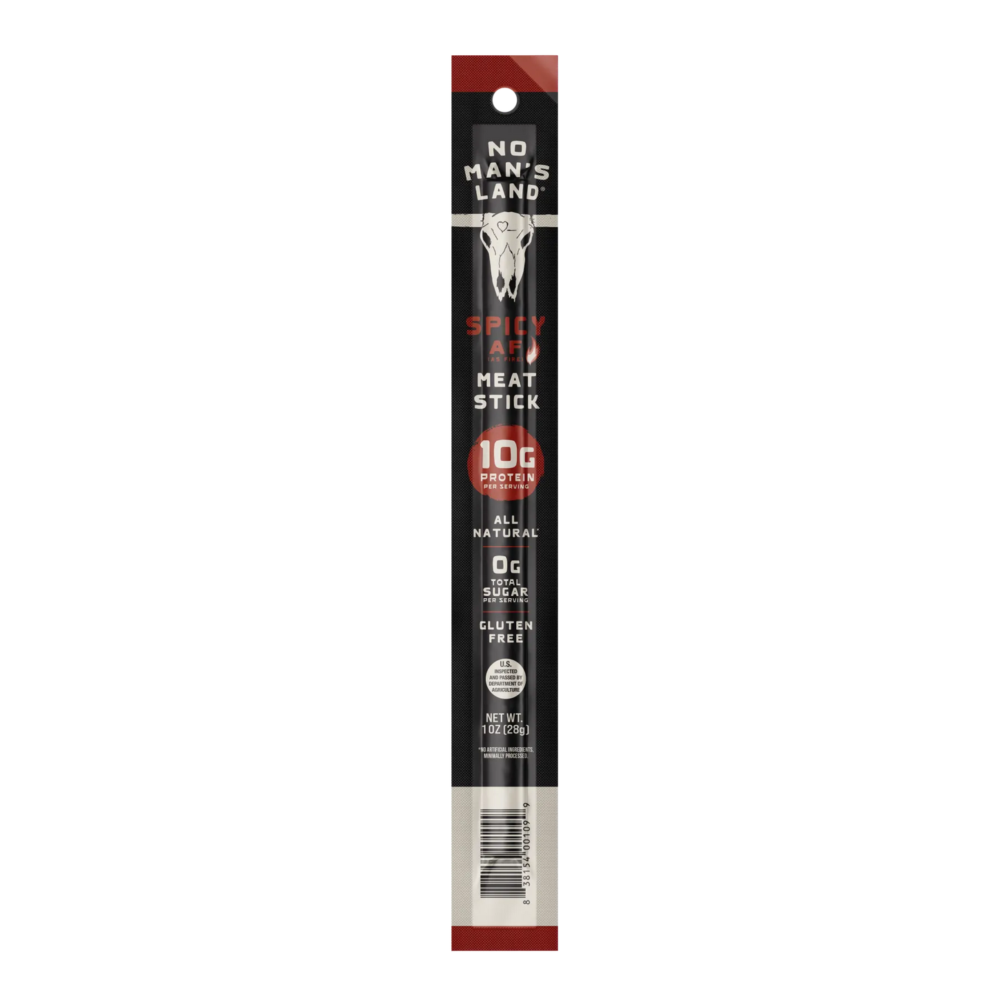 No Man's Land Spicy Meat Stick packaging - Spicy AF