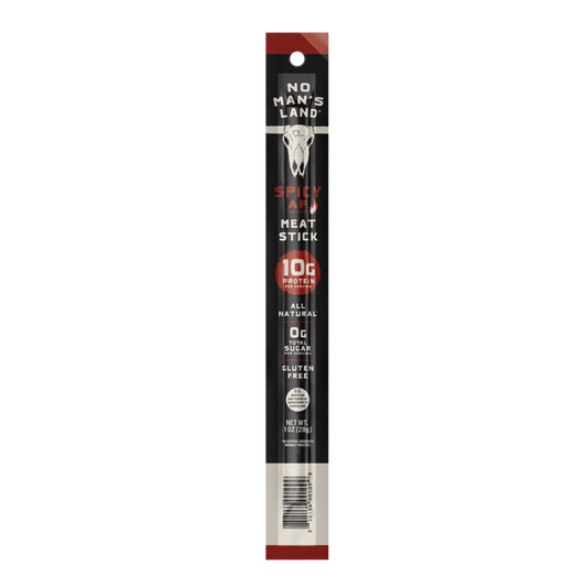 No Man's Land Spicy Meat Stick packaging - Spicy AF